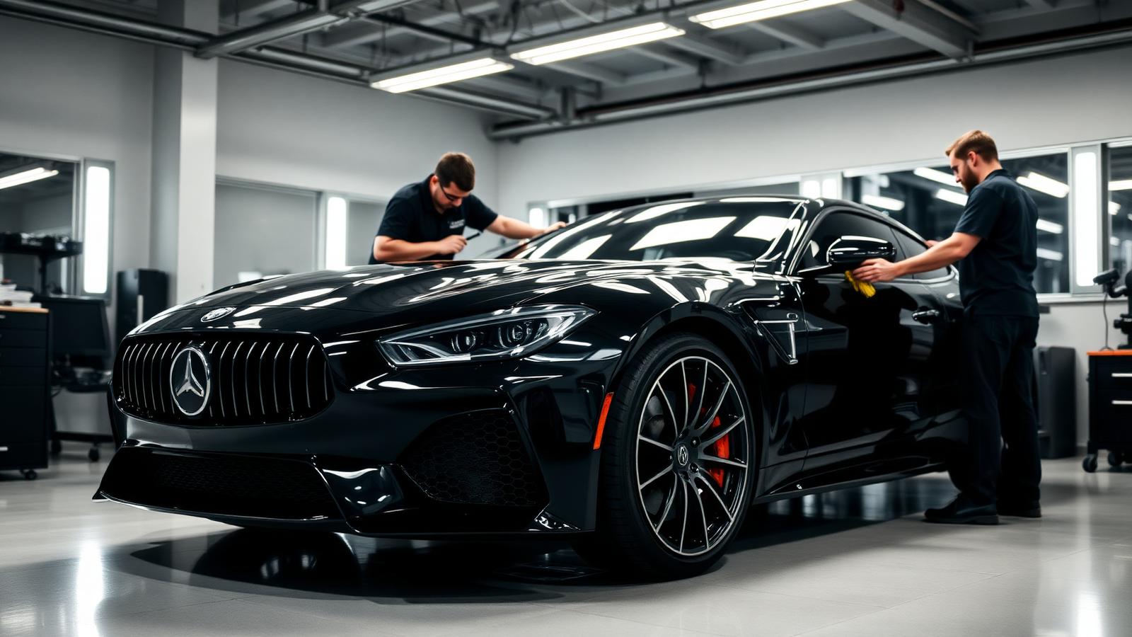 Estética automotiva profissional em ação